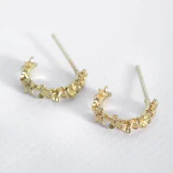 Tomfoolery Floral Mini Hoop Earrings Fashion