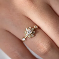 Tomfoolery Flower Diamond Engagement Ring Online