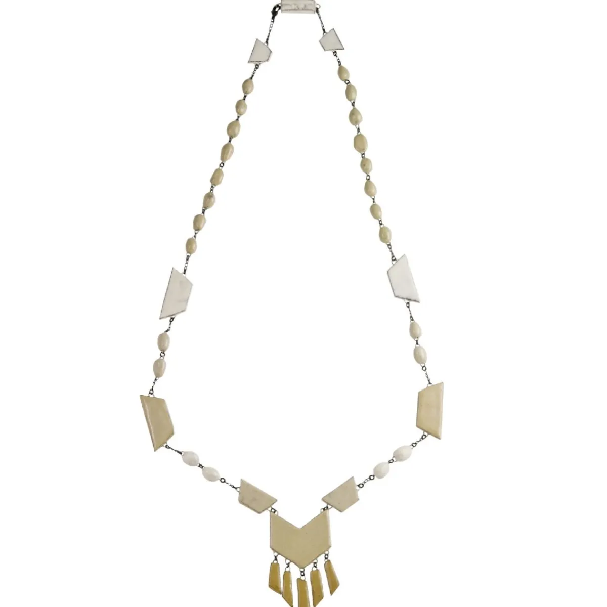 Tomfoolery Fringed Ceramic Necklace Sale