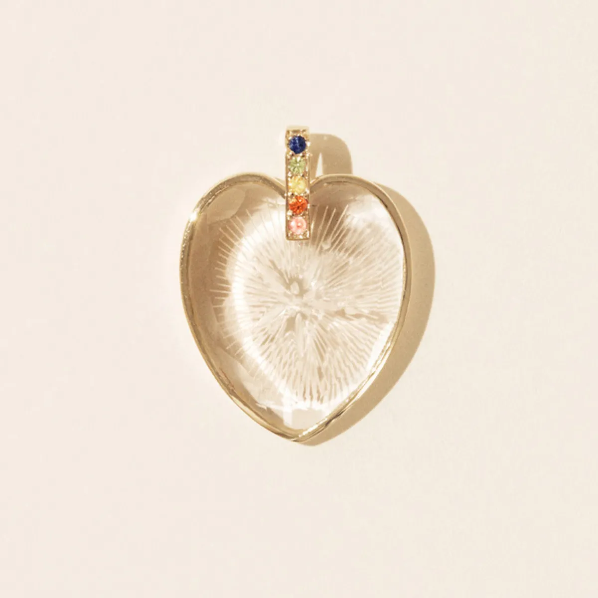 Tomfoolery Gabin N°1 Crystal & Rainbow Sapphire Heart Pendant(Out of Stock) Clearance
