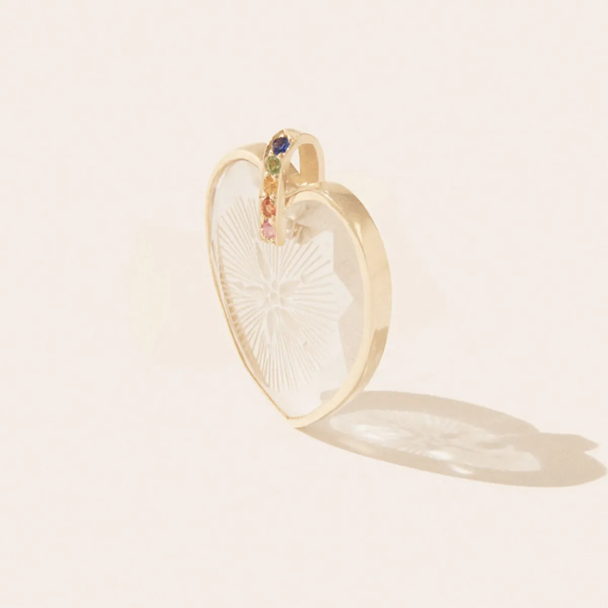Tomfoolery Gabin N°1 Crystal & Rainbow Sapphire Heart Pendant(Out of Stock) Clearance