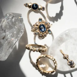 Tomfoolery Gea Blue Sapphire Five Stone Ring Online