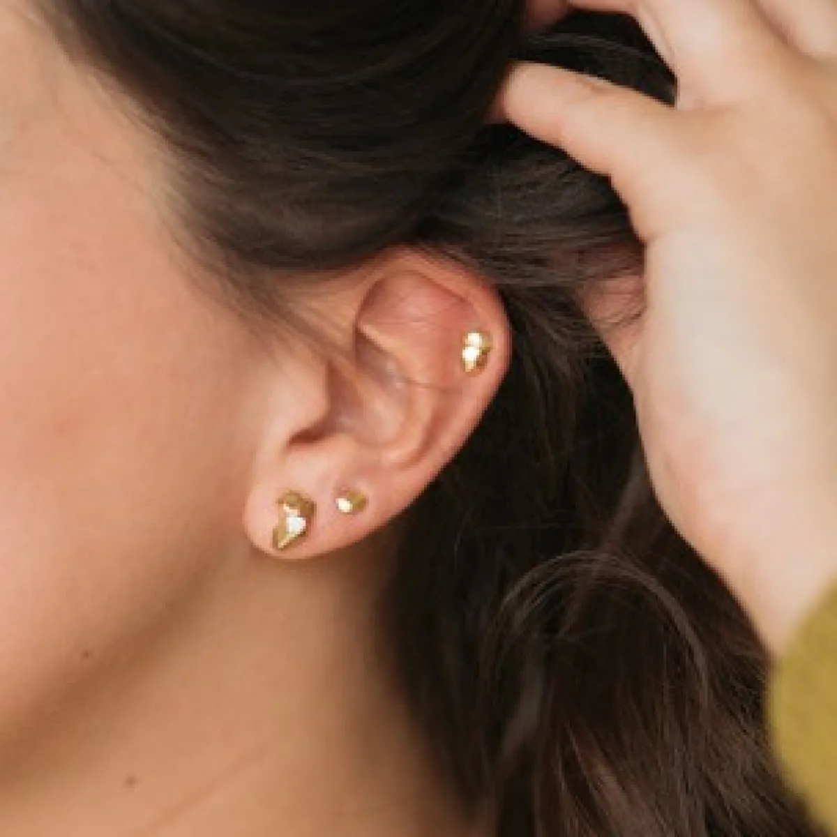 Tomfoolery Gea 9ct Gold Double Studs Discount