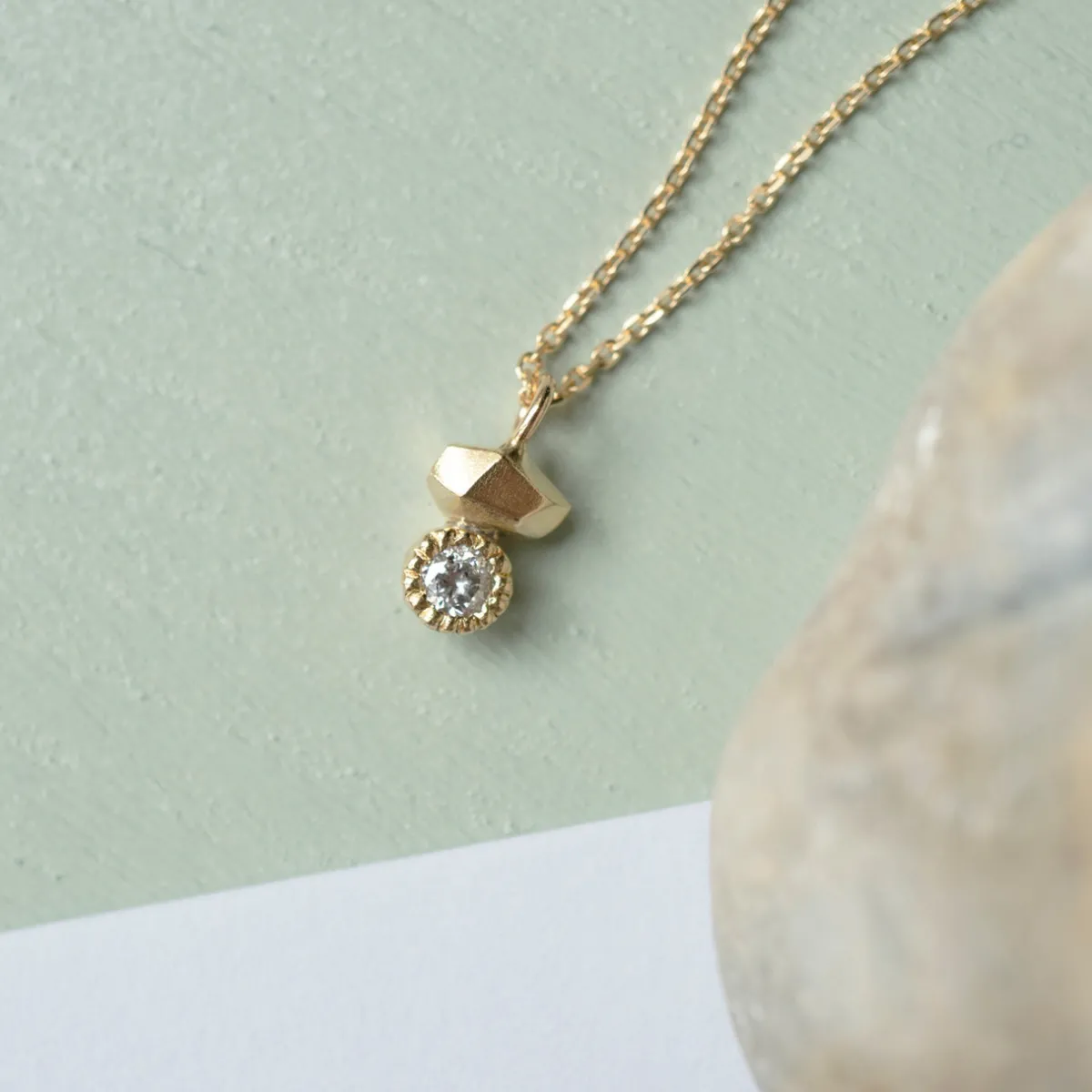 Tomfoolery Gea Duo Mini Necklace with Salt & Pepper Diamond Best