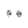 Tomfoolery Gea Medium Silver Studs with Purple Amethyst Clearance
