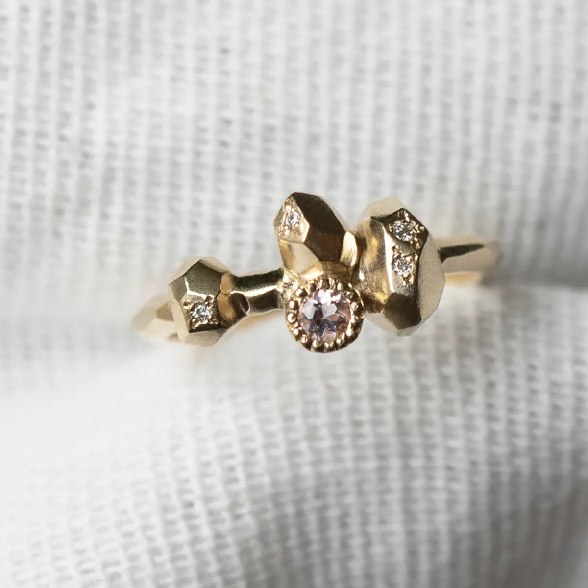 Tomfoolery Gea Ring N2 with Pink Morganite & Diamonds Online