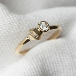 Tomfoolery Gea Ring N1 with White Sapphire & Diamonds Hot