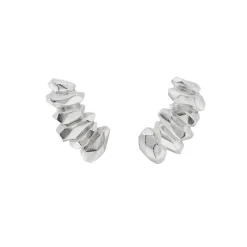 Tomfoolery Gea Silver Faceted Ear Climbers Online