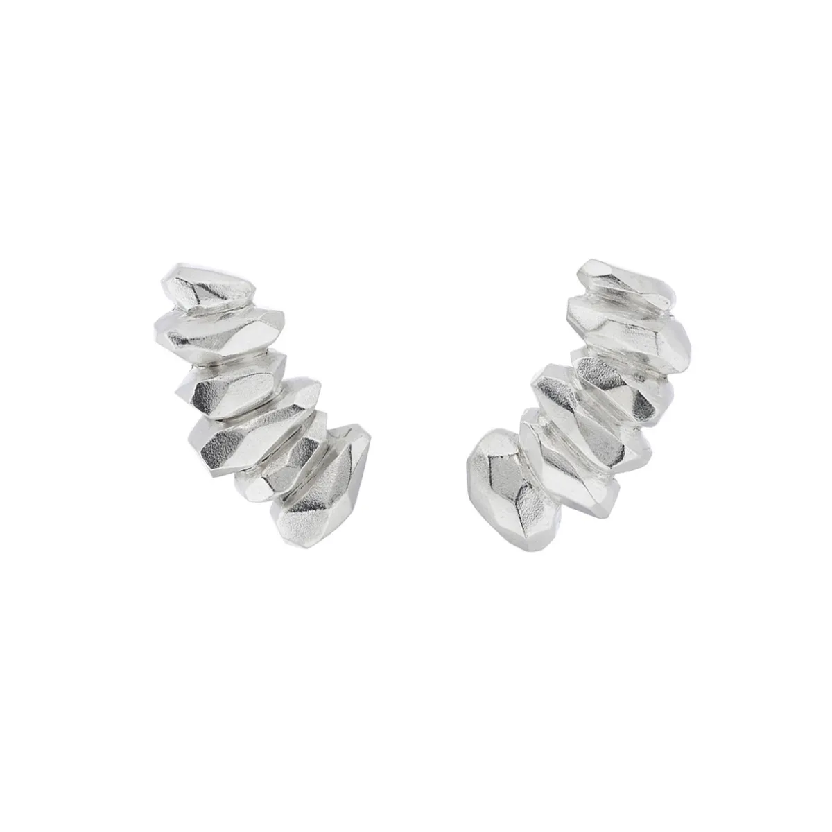 Tomfoolery Gea Silver Faceted Ear Climbers Online