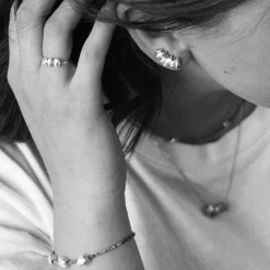 Tomfoolery Gea Silver Faceted Ear Climbers Online