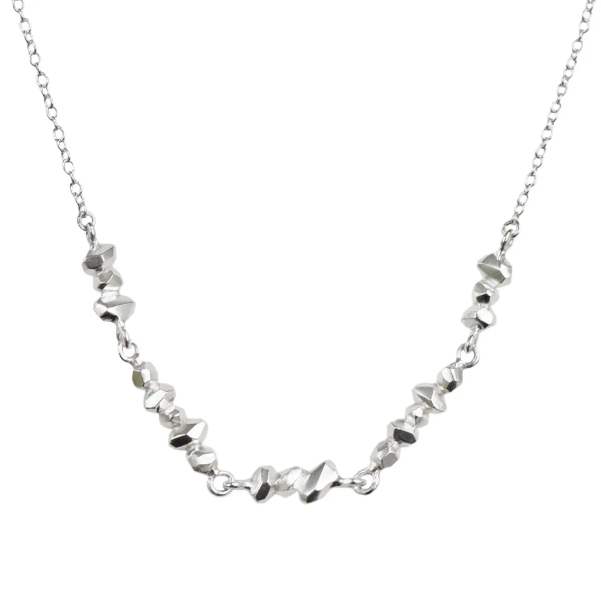 Tomfoolery Gea Silver Faceted Fragment Necklace New