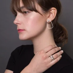 Tomfoolery Gea Silver Hoop Earrings Discount
