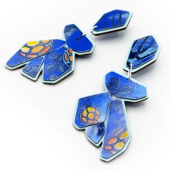 Tomfoolery Geo Brew Recycled Aluminium Drop Earrings in Blue Fashion