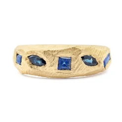 Tomfoolery Geometric Mixed Band in Blue Sapphires Fashion