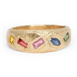 Tomfoolery Geometric Mixed Band in Rainbow Sapphires Clearance