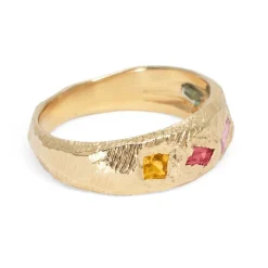 Tomfoolery Geometric Mixed Band in Rainbow Sapphires Clearance