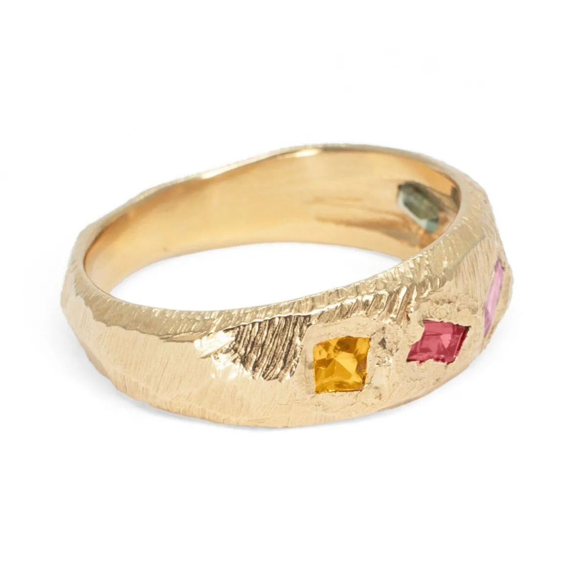 Tomfoolery Geometric Mixed Band in Rainbow Sapphires Clearance