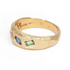 Tomfoolery Geometric Mixed Band in Rainbow Sapphires Clearance
