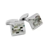 Tomfoolery Geometric Mother of Pearl & Silver Cufflinks Sale