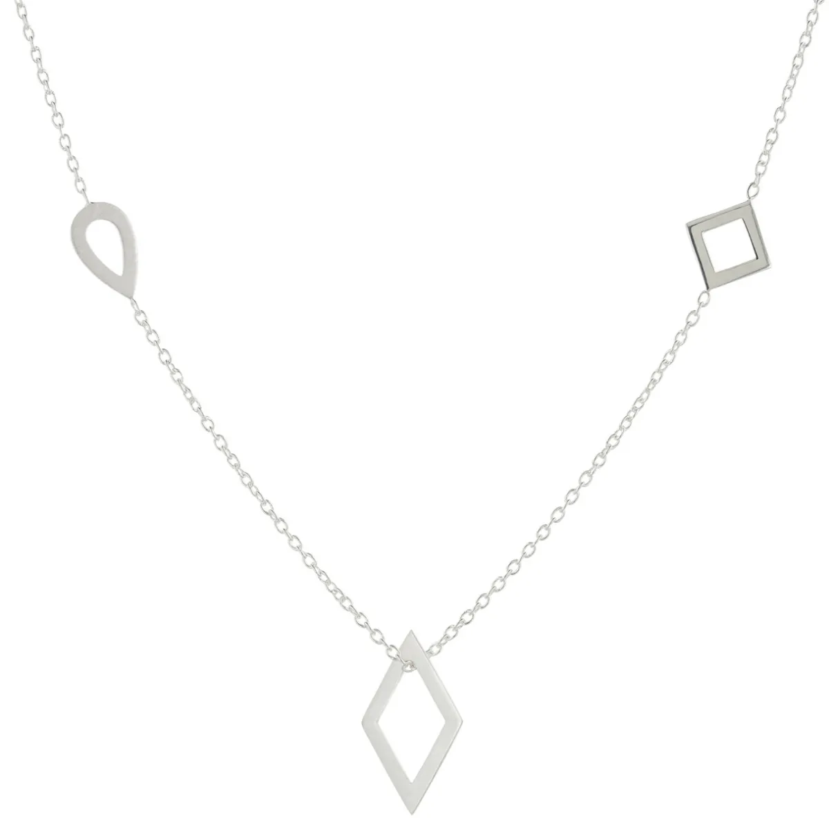 Tomfoolery Geometric Trio Shape Long Necklace New