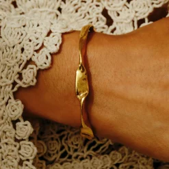 Tomfoolery Gia Silver Irregular Cuff Bracelet Hot