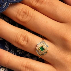 Tomfoolery Ginger Emerald, Sapphire & Diamond Ring Online
