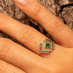Tomfoolery Ginger Emerald, Sapphire & Diamond Ring Online