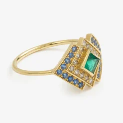 Tomfoolery Ginger Emerald, Sapphire & Diamond Ring Online