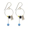 Tomfoolery Glass Bead & Fringe Hoop Earrings New