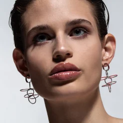 Tomfoolery Gold & Black Circle Fluttering Wings Earrings Discount