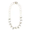 Tomfoolery Gold & Black Circle Waterfall Necklace New