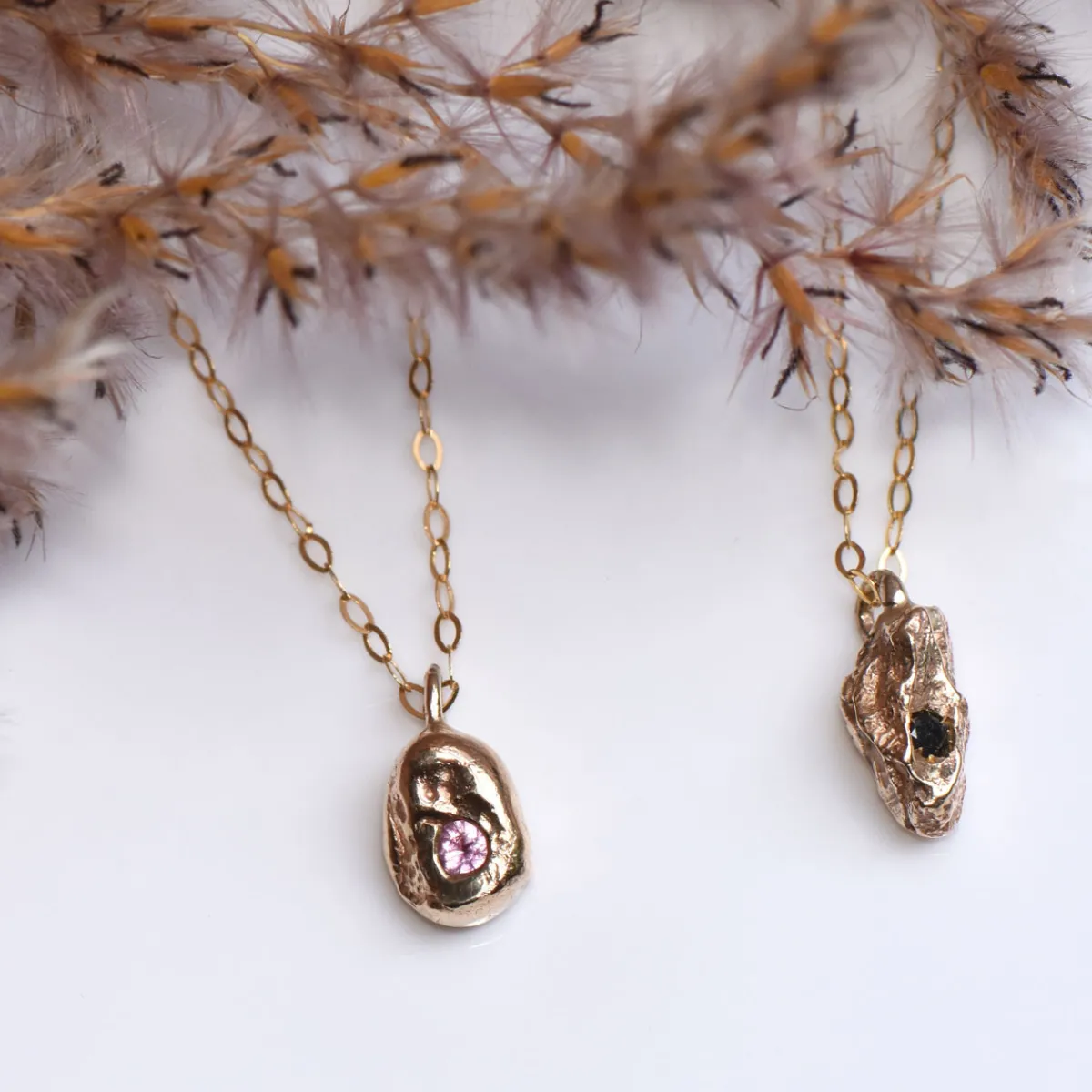 Tomfoolery Gold & Black Diamond Nugget Pendant Sale