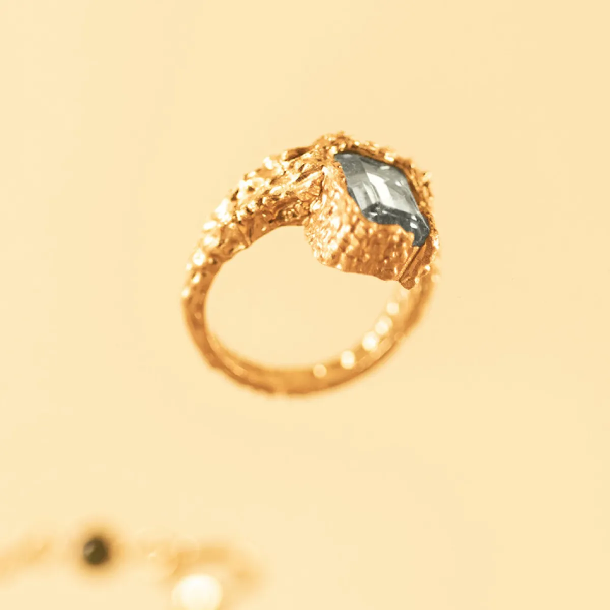 Tomfoolery Gold & Blue Topaz Paragon Gaze Ring Outlet