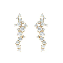 Tomfoolery Gold & Diamond Grand Scatter Cluster Studs Outlet