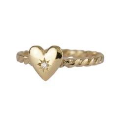 Tomfoolery Gold & Diamond Heart Ring Online