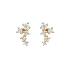 Tomfoolery Gold & Diamond Scatter Cluster Studs Best