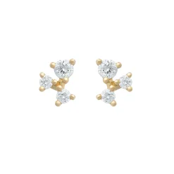 Tomfoolery Gold & Diamond Scatter Trio Studs Outlet
