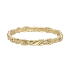 Tomfoolery Gold & Diamond Twisted Ring New