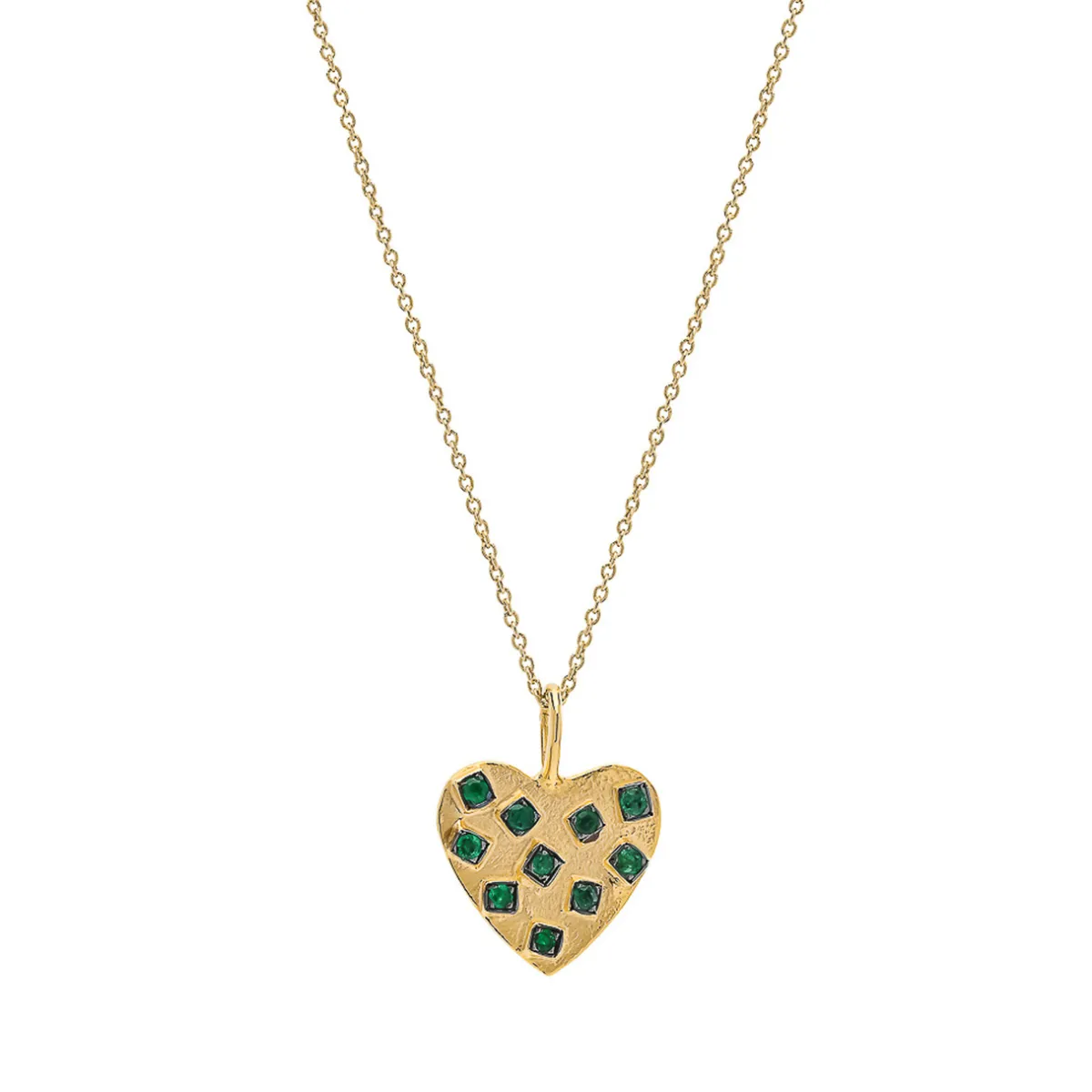 Tomfoolery Gold & Emerald Heart Pendant Clearance