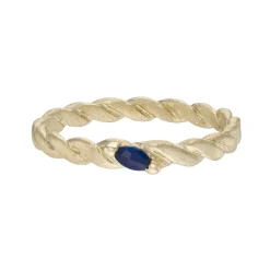 Tomfoolery Gold & Marquise Blue Sapphire Twist Ring Best
