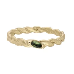 Tomfoolery Gold & Marquise Sapphire Twisted Ring Best