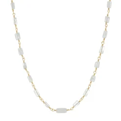 Tomfoolery Gold & Moonstone Beaded Necklace Clearance