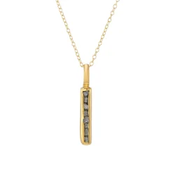 Tomfoolery Gold & Rough Diamond Bar Pendant Clearance