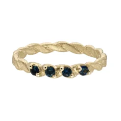 Tomfoolery Gold & Sapphire Twisted Ring Discount