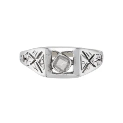 Tomfoolery Gold & Silver Portrait Cut Diamond Ring Outlet