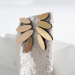 Tomfoolery Gold Acrylic Petal Earrings Hot