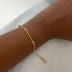 Tomfoolery Gold Amorcito Bracelet with Red Sapphire Outlet