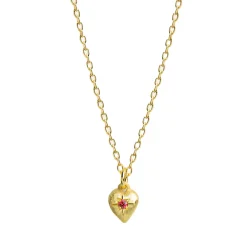 Tomfoolery Gold Amorcito Pink Sapphire Heart Pendant Online