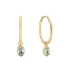 Tomfoolery Gold Aquamarine Drop Hoop Earrings Best