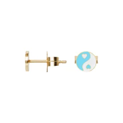 Tomfoolery Gold Blue Yin Yang Single Stud Earring Discount